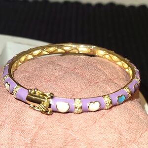 Gold and Purple Heart Bracelet Young Girls